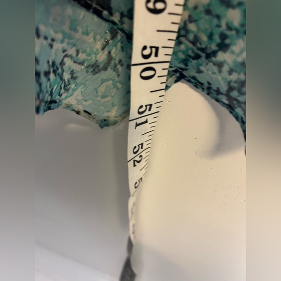 Sheri Marti VTG Y2K Paisley 10 Flare Hem Metallic Blue Empower waist Midi Dress - Picture 11 of 15